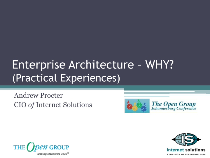 enterprise architecture why