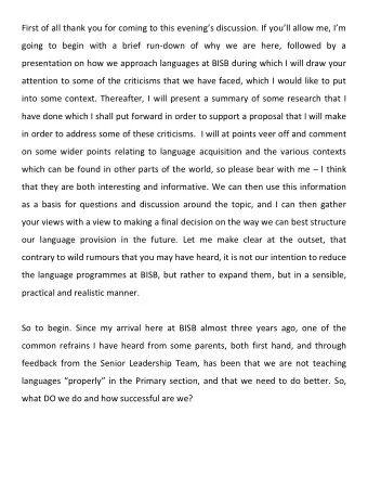 First of all thank you for coming to this evenings discussion. If youll allow me, Im