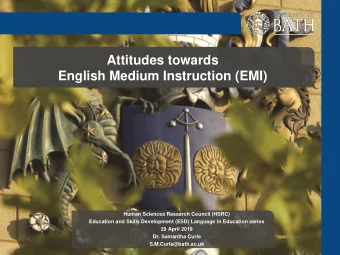 Attitudes towards  English Medium Instruction (EMI)  Human Sciences Research Council (HSRC)