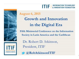 Growth and Innovation  in the Digital Era  Fifth Ministerial Conference on the Information  Society