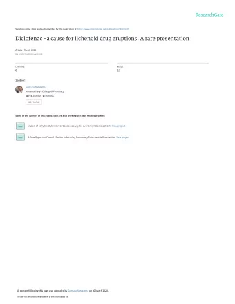 Diclofenac -a cause for lichenoid drug eruptions: A rare presentation Article  March 2020  DOI: