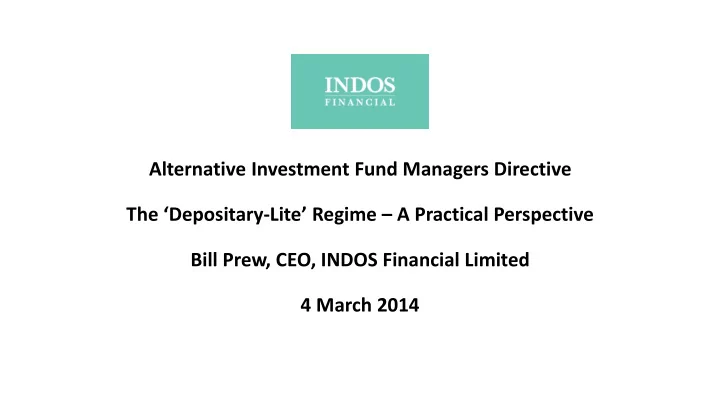 alternative investment fund managers directive the