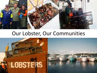 Our Lobster, Our Communities  Sheila Bird  The $1.7Billion Lobster Industry  Without the lobster