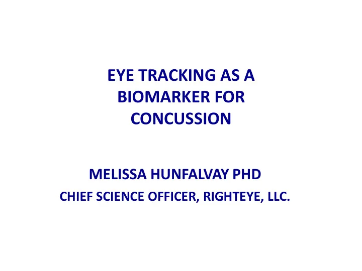 eye tracking as a