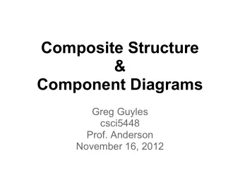 Composite Structure  &amp;  Component Diagrams  Greg Guyles  csci5448  Prof. Anderson  November 16,
