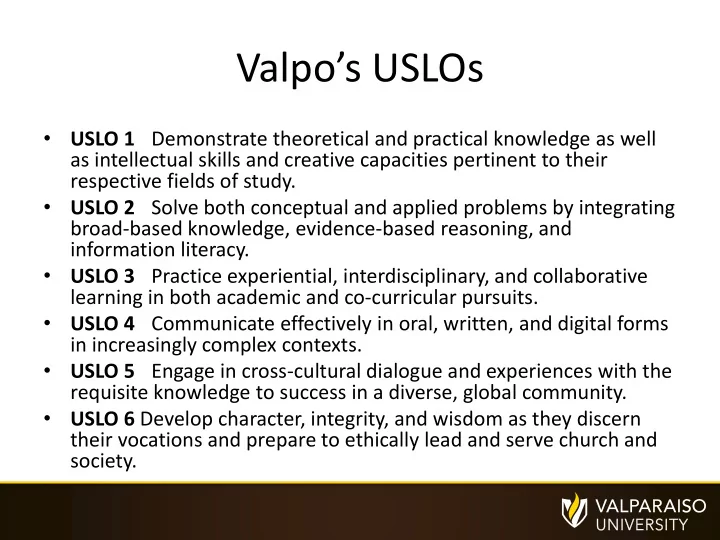 valpo s uslos