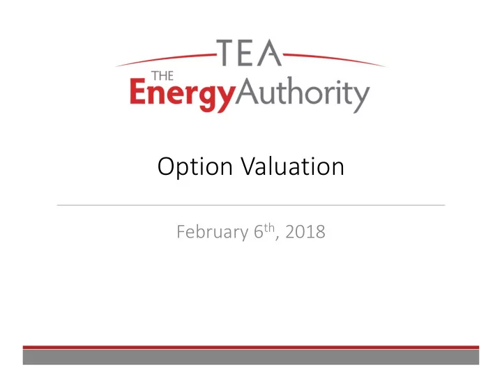 option valuation