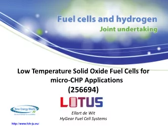 (256694)  Ellart de Wit HyGear Fuel Cell Systems  http://www.fch-ju.eu/  The LOTUS consortium  is: