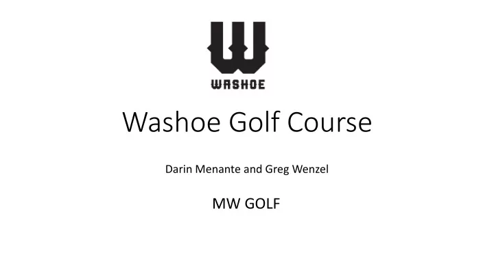 washoe golf course