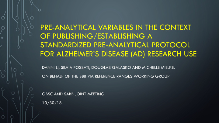 pre analytical variables in the context of publishing