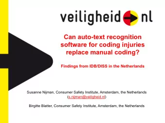 Can auto-text recognition  software for coding injuries  replace manual coding?  Findings from