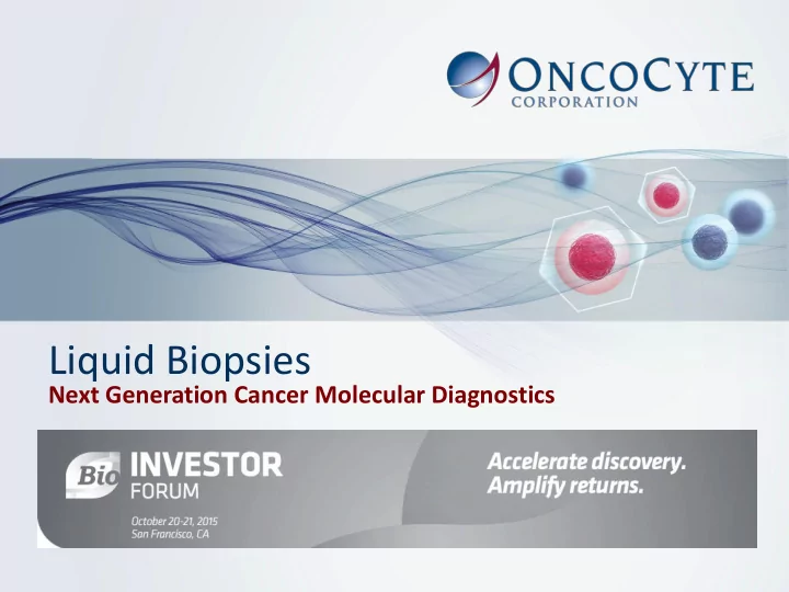 liquid biopsies