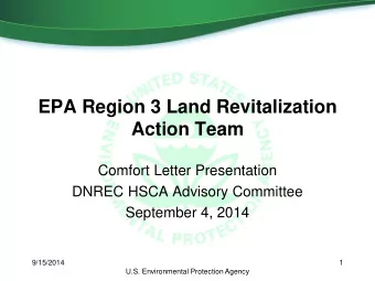 Action Team  Comfort Letter Presentation  DNREC HSCA Advisory Committee  September 4, 2014
