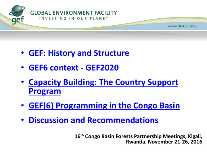 gef history and structure