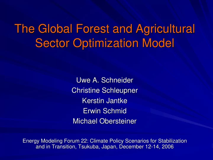 the global forest and agricultural the global forest and