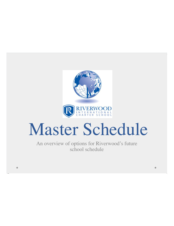 master schedule