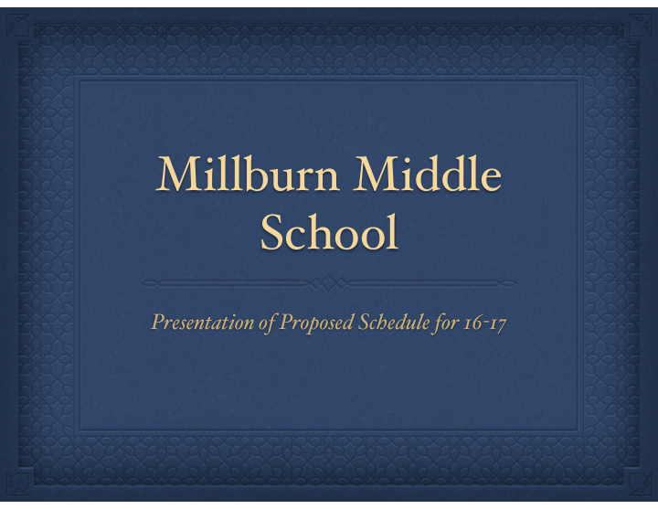 millburn middle school