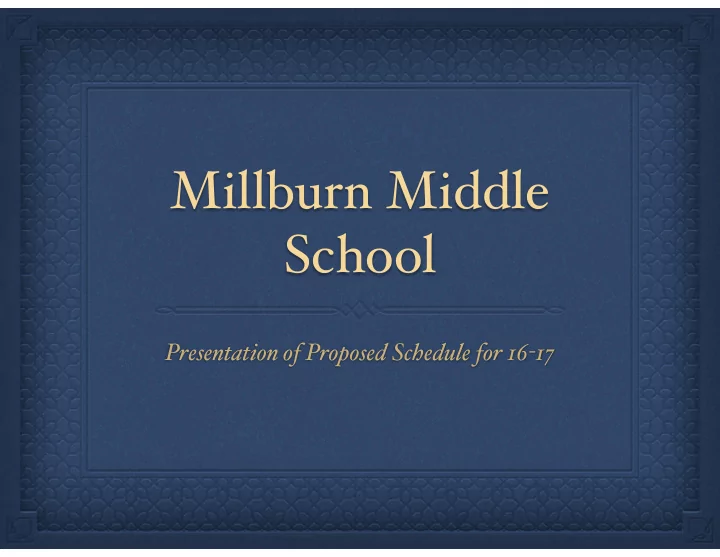 millburn middle school