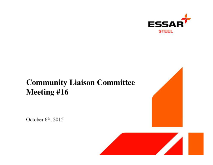 community liaison committee meeting 16