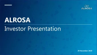 ALROSA  Investor Presentation  29 November 2019  Disclaimer  For notes  es: The below applies to