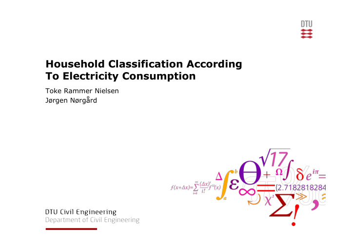 household classification according to electricity