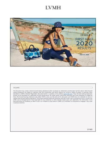 2020  RESULTS  JULY 27, 2020  Louis Vuitton  DISCLAIMER  2  This document may contain certain