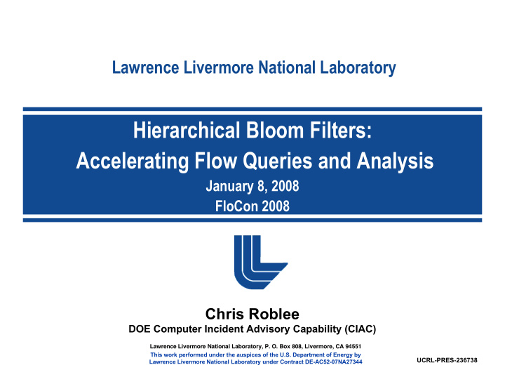 hierarchical bloom filters accelerating flow queries and