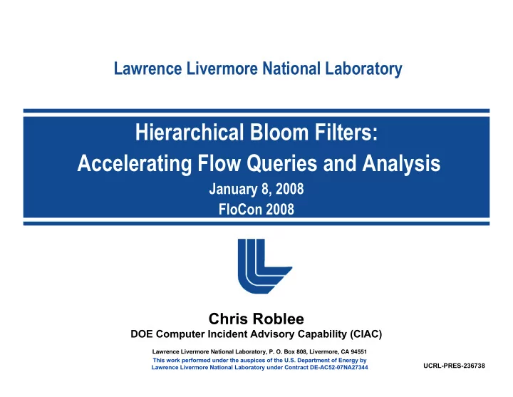hierarchical bloom filters accelerating flow queries and