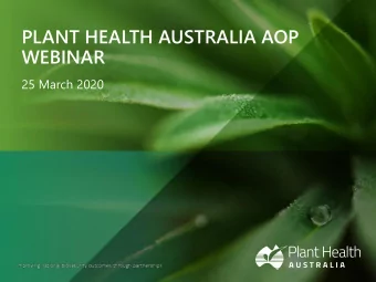 WEBINAR  25 March 2020  WELCOME AND INTRODUCTION  Greg Fraser  Executive Director &amp; CEO  Brief