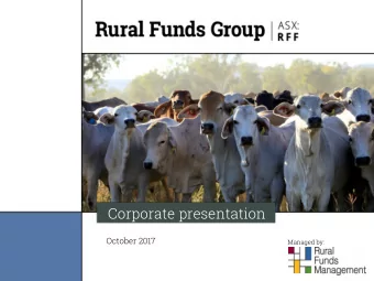 Corporate presentation  October 2017  Managed by:  Managed by:  Disclaimer This presentation has