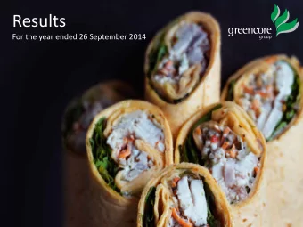 Results  For the year ended 26 September 2014  AGENDA  Highlights  Patrick Coveney, CEO  Financial