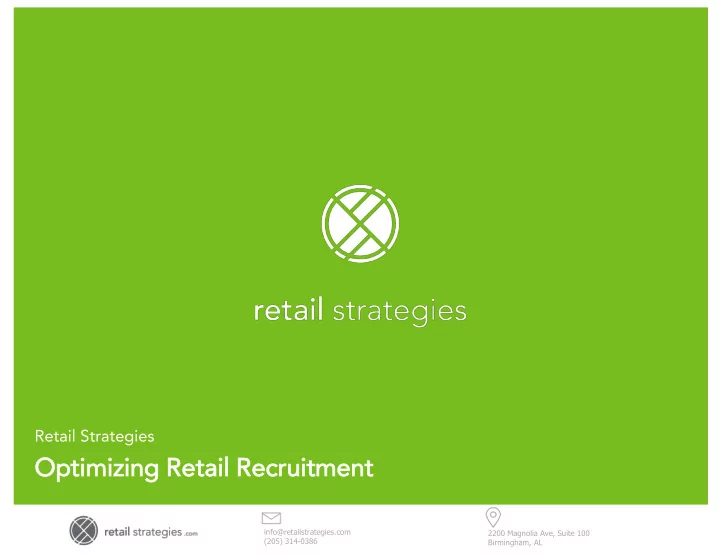 optimiz izing re retail re recruit itment