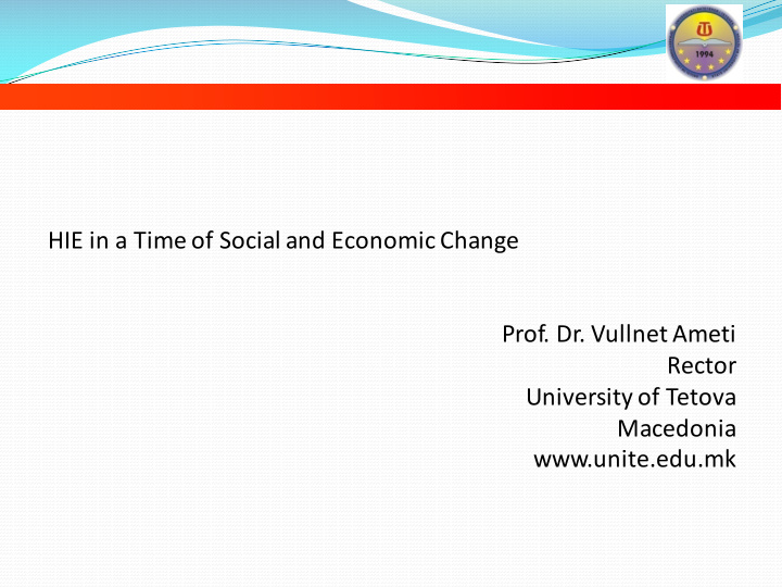 hie in a time of social and economic change prof dr