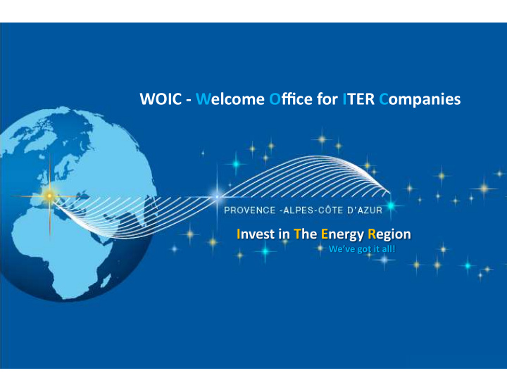 woic welcome office for iter companies