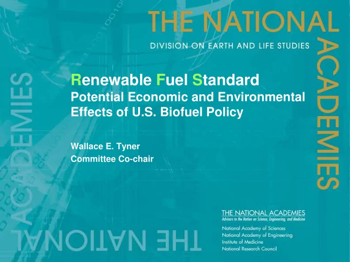 renewable fuel standard