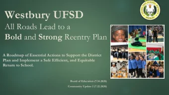 Westbury UFSD  All Roads Lead to a Bold and Strong Reentry Plan  A Roadmap of Essential Actions to