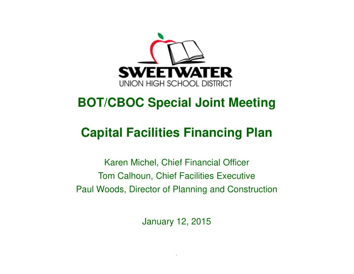 bot cboc special joint meeting capital facilities