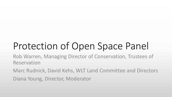 protection of open space panel