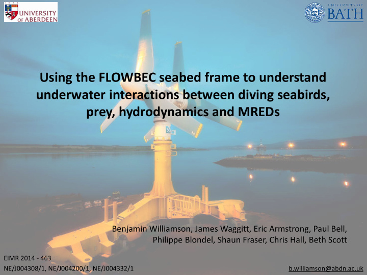 using the flowbec seabed frame to understand underwater