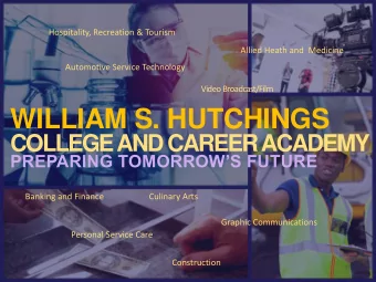 WILLIAM S. HUTCHINGS  COLLEGE AND CAREER ACADEMY  PREPARING TOMORROWS FUTURE  Banking and
