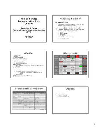 Handouts &amp; Sign-In  Hum an Service  Transportation Plan  Please sign in  ( HSTP)    If