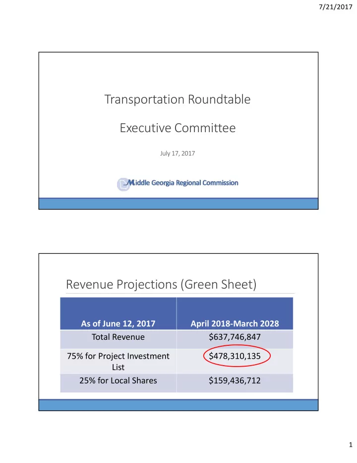 transportation roundtable executive committee