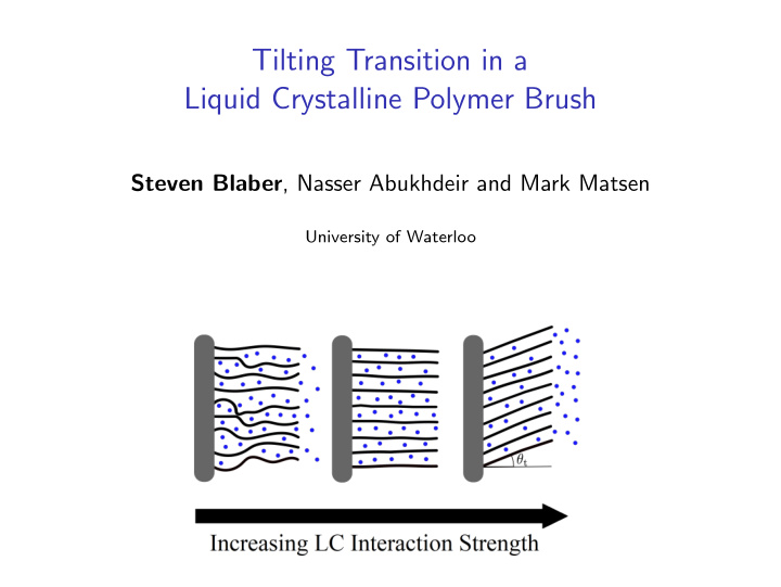 tilting transition in a liquid crystalline polymer brush