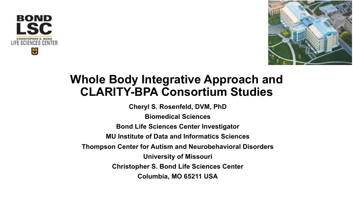 whole body integrative approach and