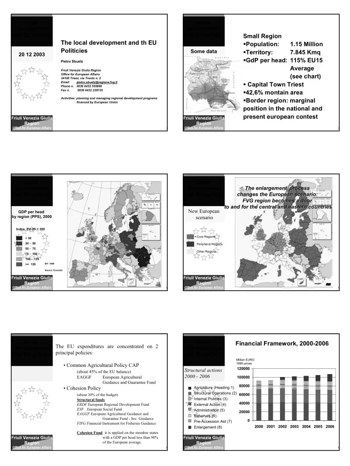 small region the local development and th eu population 1