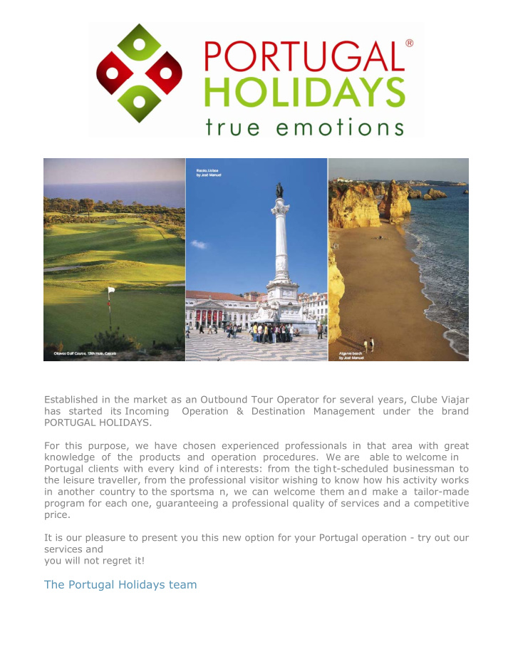 the portugal holidays team