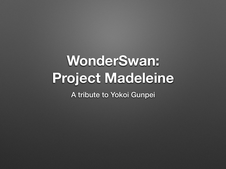 wonderswan project madeleine