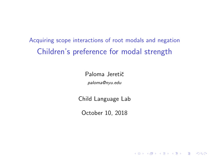 children s preference for modal strength