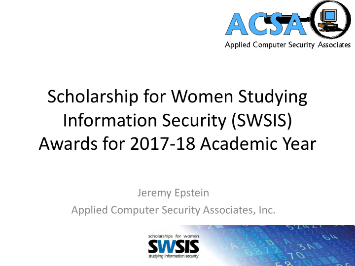 scholarship for women studying information security swsis