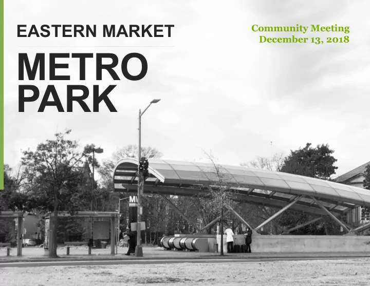 metro park agenda